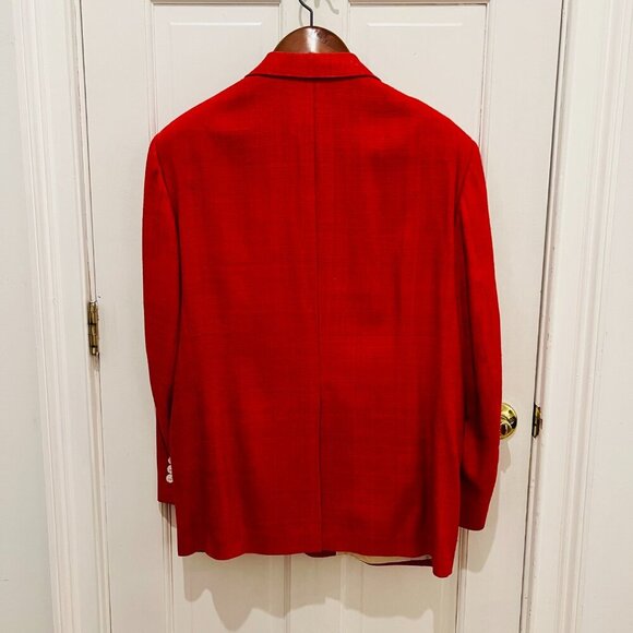 Alan Lebow for Hartz Mens Silk Woven Knit Buttoned RED Blazer Sport Coat Size 44 - Picture 5 of 16